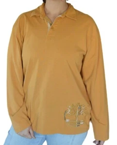 Timberland Long Sleeve Polo Embroidered Logo Mustard Yellow Men's Large - Picture 1 of 6