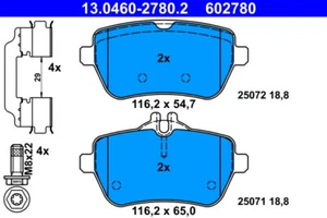 Series Rear Brake Pads 602780 13.0460-2780 Set Pills Brakes - Imagen 1 de 2