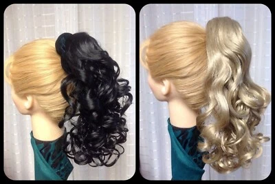 MILA  MONA LISA  Clip-on Ponytail Hairpiece BLACK BROWN BLONDE RED pageant girl - Image 1 of 4
