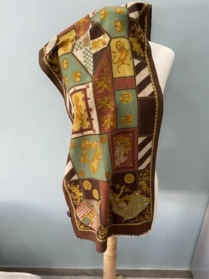 S28#Etro 1992 rectangular multicolor cachemir/seda bufanda 51/15 pulgadas hecha en TI Foto 1 de 4