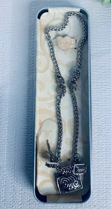 BRIGHTON COSTUME JEWELRY SILVER-TONE Necklace And Earrings - Picture 1 of 4