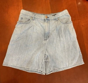 Lee Light Wash Denim High Rise Slouch Pleated Front Shorts - Picture 1 of 11