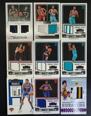(9) NBA Contenders Rookie RC Patch Brandon Miller Black Jaquez Toppin Kobe Brown - Image 1 of 2