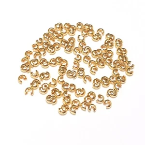 Brass Crimp Covers Golden Round 4mm Pack Of 100+ - Picture 1 of 1