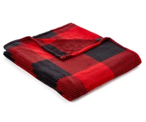 Warm and Cozy Soft Fleece Throw Blanket 60 x 50 Inches (Red/Black Buffalo Plaid) - Picture 1 of 1