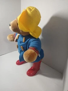 Vintage Paddington Bär Stofftier Plüsch rot Gummistiefel 1981 Eden Toys Teddy - Bild 1 von 5