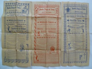 Corrida Stierkampf Handzettel von 1901 Barcelona 3 Stück Nueva Plaza de Toros - Bild 1 von 18