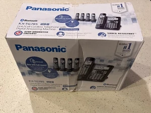 Panasonic KX-TG785SK1 Link2Cell Cordless Phone System 5 Handset Bluetooth Answer - Picture 1 of 5
