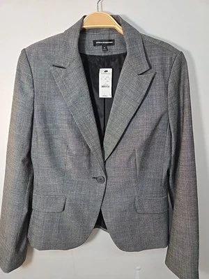 Blazer ajustado cinza Express Design Studio novo com etiquetas tamanho 10 $148 - Imagem 1 de 4