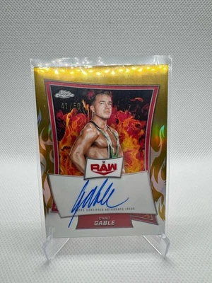 2025 Topps Chrome WWE - Red Brand Auto Chad Gable #RBA-CHA Gold Refractor /50 - Image 1 of 2