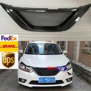 Parrilla deportiva de malla para parachoques delantero de fibra de carbono para Nissan Sentra 2016-2018 - Imagen 1 de 5
