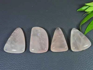 Lote de 4 piezas de piedras preciosas sueltas cabujón cristal mezcla cuarzo rosa AAA 226 quilates 33-37 mm e517 - Imagen 1 de 9