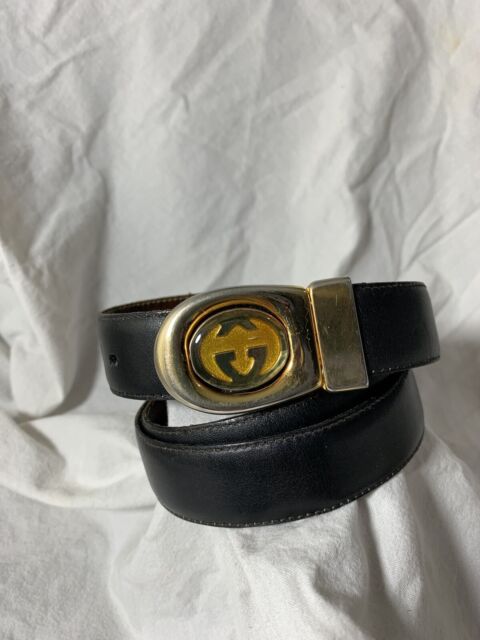 Gucci Black Leather Round Silver Buckle Belt 30 – Palm Beach Vintage