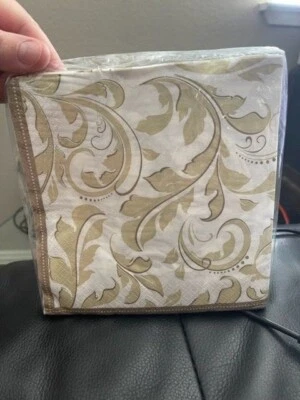 Gold Elegant Scroll Lunch Napkins Party Supply 16ct New!!! - Image 1 of 2