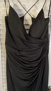 Bariano Australia Black Sleeveless Maxi Evening Dress Ruched Stretch V-Neck XXL - Picture 1 of 10