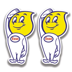 ESSO BENZIN LOGO AUFKLEBER 2 Aufkleber Bogo Auto Stoßstange LKW 2 für 1 - Bild 1 von 1