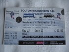 Bolton Wanderers v Manchester United TICKET STUB 07 Jan 2004 Premier League