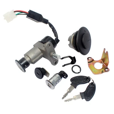 Interruptor de encendido de tapa de gas combustible universal para motocicleta scooter bloqueo de asiento y kit de llave Foto 1 de 4
