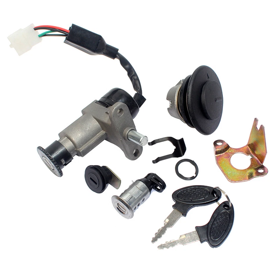 Interruptor de encendido de tapa de gas combustible universal para motocicleta scooter bloqueo de asiento y kit de llave Foto 1 de 4