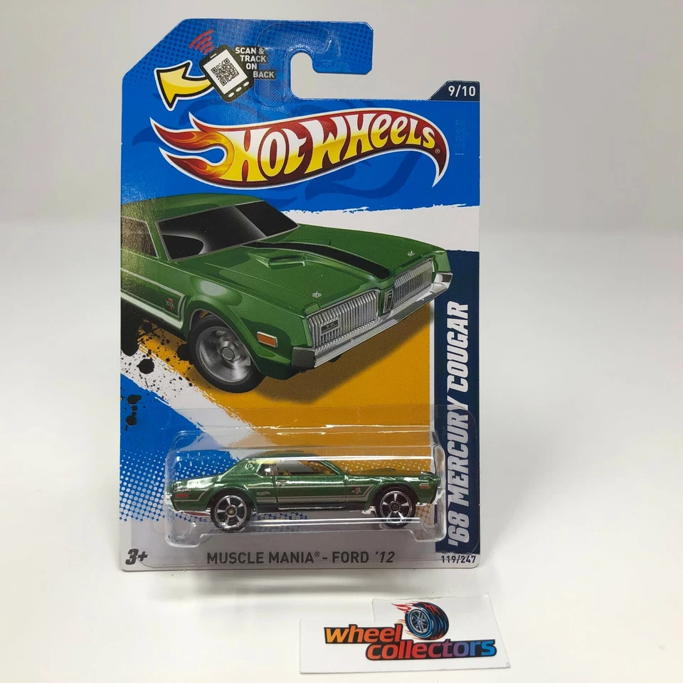 '68 Mercury Cougar #119 * Green Kmart * 2012 Hot Wheels * D2 - Image 1 of 1