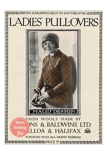 1920's Checkered Fair Isle Tunic Sweater Knitting Pattern- Copy - Picture 1 of 1