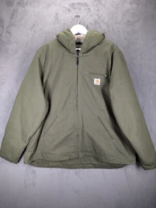 Carhartt Jacket Size Large Relaxed Fit Sherpa Lined Hooded bi-swing split back - Picture 1 of 13