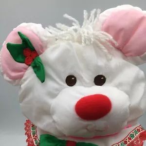 Vintage Fisher Price Puffalump Weihnachtsmaus Stofftier weiß 80er Jahre - Bild 1 von 12