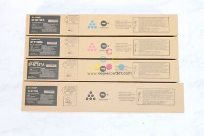 4 OEM Sharp BP-50C26, BP-50C31,BP-50C36,BP-50C45 CMYK Toners BP-NT70-CA,MA,YA,BA - Image 1 of 4