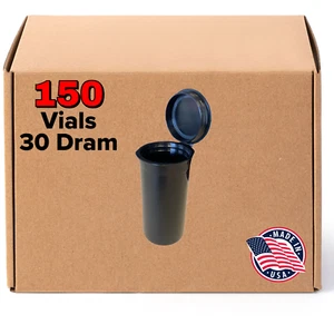 30 Dram Pop Top Bottle - Smell Proof Containers - BPA Free - USA Made- 150/Case - Picture 1 of 4