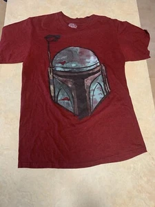Star Wars Boba Fett Tattered Helmet Herren Medium Red Shirt (38/40) - Bild 1 von 3