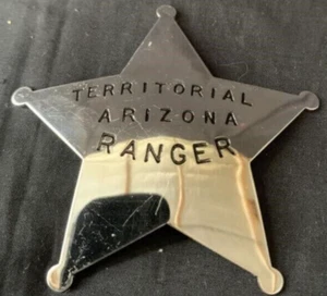 SILVER TERRITORIAL ARIZONA RANGER BADGE - Picture 1 of 12