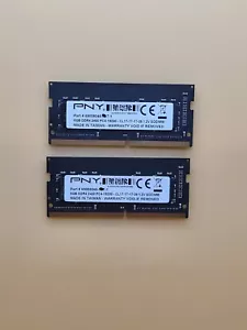 PNY 8GB x 2 Total 16GB DDR4 2400 PC4-19200 CL17 1.2V SODIMM Laptop Rams - Picture 1 of 2