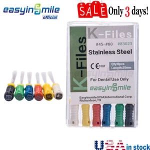 25mm 45-80# K Files Dental Endo Instruments Root Canal Files Stainless - Picture 1 of 8