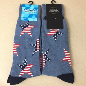 American Flag Stars Men’s Novelty Crew Socks Size 6-12 New AR10 - Picture 1 of 3