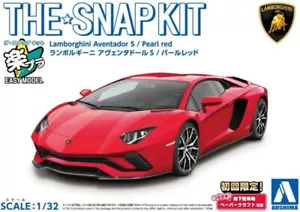 Aoshima 1/32 Scale Model Car Snap Kit 07-PR Lamborghini Aventador S (Pearl Red) - Picture 1 of 3