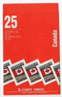 Canada BK154Af VF MNH complete booklet, 43c Flag over, open cover, with TI - Image 1 of 2