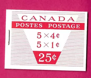 CANADA 1963 - BILINGUAL 25c Stapled Booklet 5 x 1c & 4c Symbols - Complete MNH - Picture 1 of 2