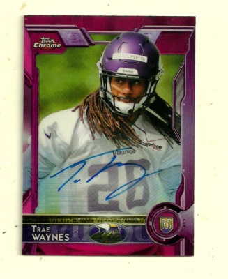 2015 Topps Pink Chrome Autograph-Trae Waynes-Vikings-NM - Image 1 of 2