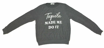 Suéter feminino Dream Scene / Wildfox "Tequila" manga longa tamanho médio M cinza - Imagem 1 de 4