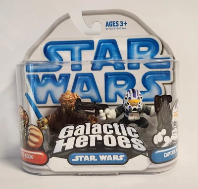Figura de acción Star Wars Galactic Heroes Plo Koon Captain Jag paquete de 2 2008 Hasbro Foto 1 de 4