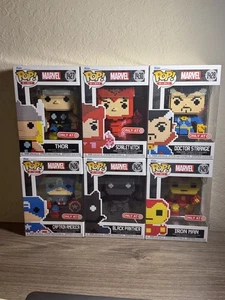 Marvel Funko Pop 8 Bit Collection All 6 Brand New Target Exclusive  - Picture 1 of 3