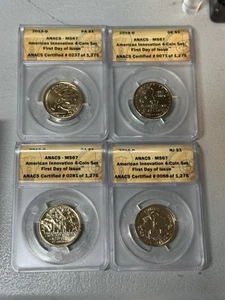 2019-D American Innovation FDOI $1 Dollars 4-Coin Set ANACS MS67 - Picture 1 of 6