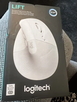 New Logitech Lift Vertical Ergonomic Wireless Bluetooth Mouse White 910-006475 - Image 1 of 2