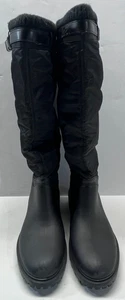 DKNY Damen Regenstiefel Größe 7,5 schwarz Gummi isoliert gefüttert kniehoch - Bild 1 von 6