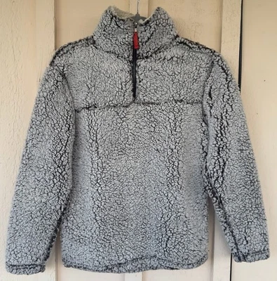 Ocean Current Gray Sherpa-Type pullover 1/4 Zip Size M - Image 1 of 4