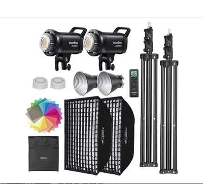 Godox SL60II-D  LED Video Light, 95cm Softbox, 2m Light Stand 2-Pack Kit - Image 1 of 4