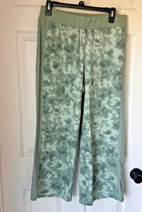 Waffelstrickhose weites Bein Granitgrün Camouflage Small LOGO Life Lori Goldstein BxHH - Bild 1 von 8