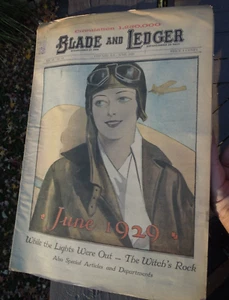 Blade and Ledger Magazine Chicago June 1929 Early Aviation Cover w/ Woman Pilot - Picture 1 of 8