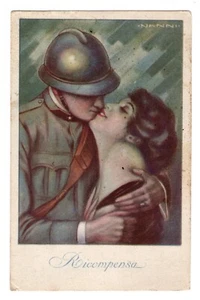 CI0167   ILLUSTRATORE   NANNI  SOLDATO  CON  FIDANZATA  VG  1921 - Foto 1 di 2