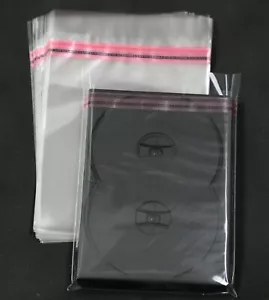 50 St. Schutzhüllen aus Folie mit Verschluss adhäsiv für DVD-Hüllen 14 mm - Bild 1 von 6